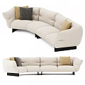 Modern Beige Upholstered Sectional Sofa With Cozy Cushions And Modular Design 3d model