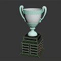 Modern Trophy Silver Cup Global Trophy 3d model