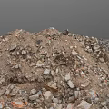 Rough Outdoor Pile of Natural Dirt Stones and Small Mixed Rocks