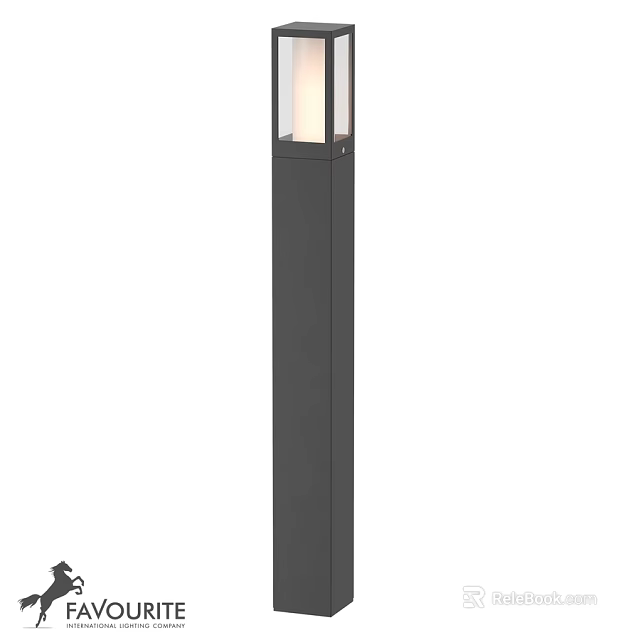 Modern Black Outdoor Post Light With Clear Glass Shade For Garden Pathway 3d model 