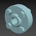 Polished Metal Flange Component With Hex Bolts For Industrial Machinery