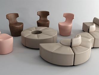 Modern Combination Sofa Special-shaped Sofa Combination 3d model