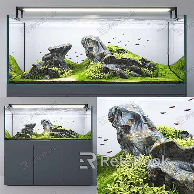 Modern fish tank fish tank aquarium model