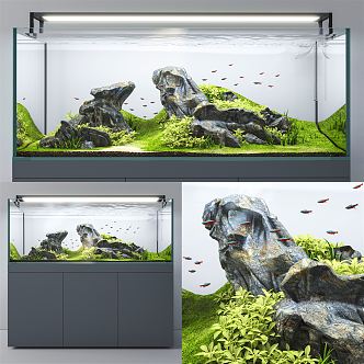 Modern fish tank fish tank aquarium 3d model