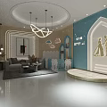 Elegant Jewelry Store Interior Design With Glass Display Cases Decorative Counters And Ceiling Lighting