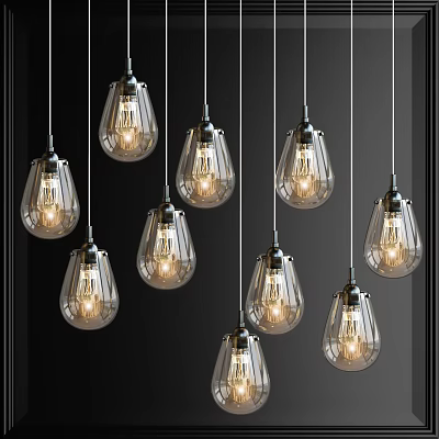 Industrial LOFT chandelier light bulb chandelier 3d model