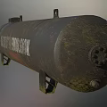 Stun Weapon Emulsion Cylinder with Rusty Metal Surface and End Connectors