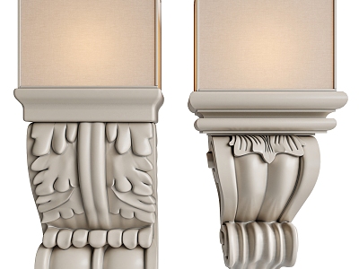 French Middle Style Wall Lamp Carved Decorative Column model