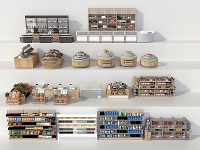 Supermarket shelf cashier 3d model