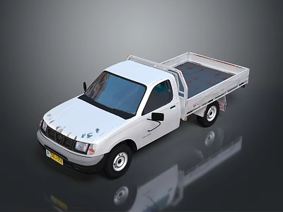 White Single Cab Pickup Truck With Open Cargo Bed And Clean Exterior Design 3d model