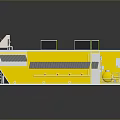 Modular Container Living Space With Yellow Frame Bed And Transparent Panels