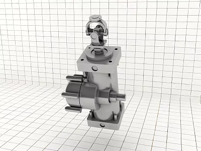 Industrial Metal Hydraulic Pump Assembly With Mounting Brackets And Valve 3d model