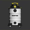 SURTEK Black Industrial Vacuum Cleaner with Yellow Handle Transparent Section and Wheels