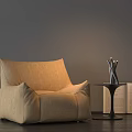 Modern Cream Lazy Sofa HANCOCK Bean Sofa Mao 3d model