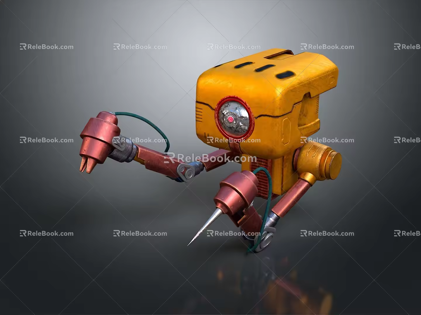 Robot Assistant Small Robot Butler Robot Butler Figure Game Figure 3d model