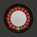 Wooden Frame Roulette Wheel Daily Living Item Featuring Red Black Green Numbered Sections And Pointer