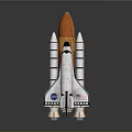 NASA Space Shuttle Model With Rocket Boosters And American Flag Design