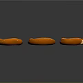 Salted Orange Pretzels Arranged In Row With Glossy Surface On Dark Background