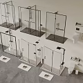 Modern Glass Shower Enclosures Featuring Toilet Towel Racks And Bath Mats
