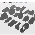 Hard surface mechanical parts combination of mechanical parts 3d model