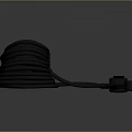 Black Coiled Computer Data Cable With Two End Connectors For PC