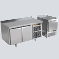 Stainless Steel Commercial Refrigerators And Freezers With Double Door Worktop Design