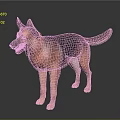 Realistic German Shepherd Dog with Brown and Black Coat Standing on Dark Surface