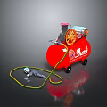 Portable Red Shark Air Compressor With Wheels Green Yellow Hose And Tool