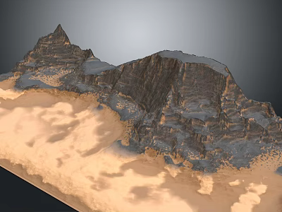 Garden Landscape Design Featuring Natural Rockery and Sand Area for Serene Outdoor Space 3d model