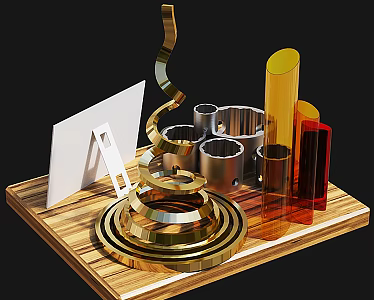 Jewelry Ornaments Combination Utensils Vase 3d model