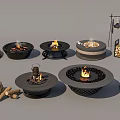 Stylish Outdoor Fire Pit Designs With Burning Flames And Wood Logs