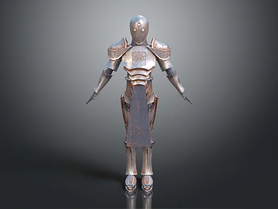 Futuristic Robot Character In Metallic Armor With Silver Detailed Design And Standing Pose 3d model