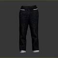 Stylish Dark Denim Jeans With White Cuffed Hems And Waistband Details