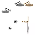 Modern Bathroom Shower Faucets With Rain Shower Heads And Handheld Sprayers