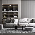 Modern Living Room Sofa Coffee Table Set With Soft Pillows And Decorative Rug
