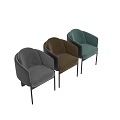 Modern Gray Fabric Leisure Chair With Metal Frame And Armrest Design