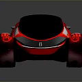 Futuristic Red Concept Car With Sleek Design Black Roof And Large Wheels