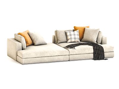 modern double sofa leisure sofa 3d model