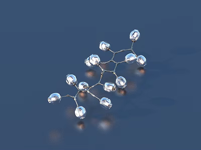 Modern Crystal Decorative Light With Branch Design And Glass Bulbs 3d model