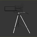 Professional Computer Video Camera Mounted On Tripod With Digital Recording Function And Black Body 3d model