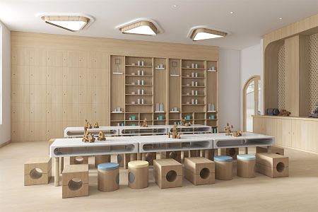 Modern kindergarten carpentry room 3d model