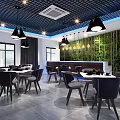 Car Dealership Showroom Interior With Cars On Display Red Carpet Ceiling Lights And Wall Posters