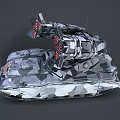 Military Weapon Tank With Missile Launchers Camouflage Tracks And 3D Model Design