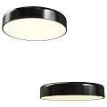 Modern Round Black Ceiling Light Featuring White Luminous Shade For Home 3d model