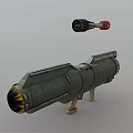 Green Tactical Missile Launcher And Red Black Rocket Weapon With Mechanical Parts