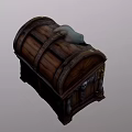 Game Movie Character Skull Treasure Chest With Open Mouth Sharp Teeth And Glowing Eyes