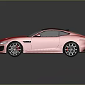 Red Jaguar Convertible Sports Car With Sleek Body And Black Roof
