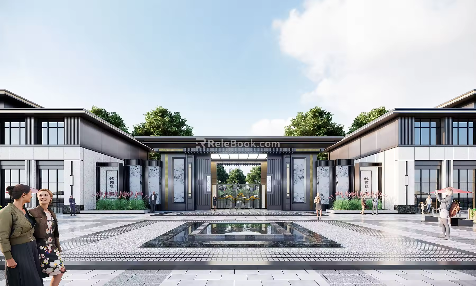 new chinese style gate 3d model