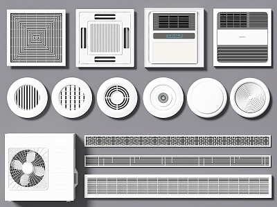 Modern air outlet air conditioner outlet air conditioner outlet exhaust outlet exhaust fan 3d model