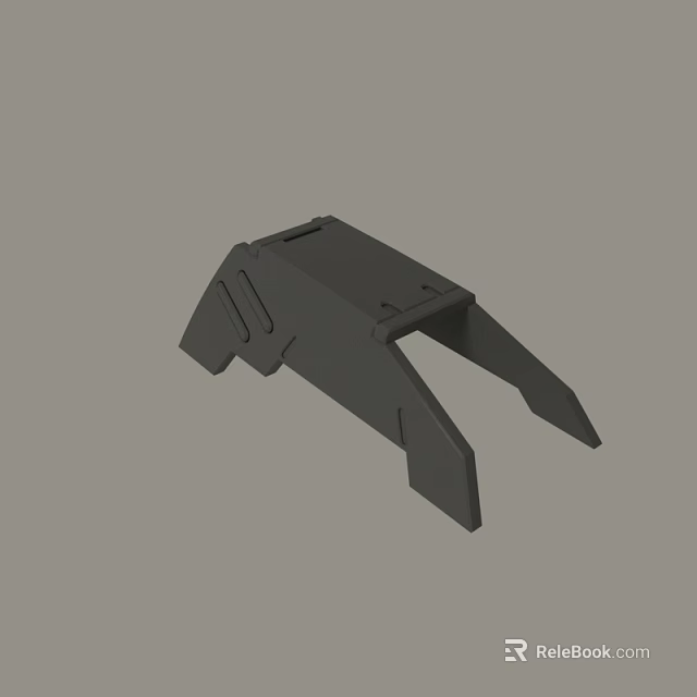 Black 3D Model Mechanical Bracket with Geometric Structural Design Elements 3d model 